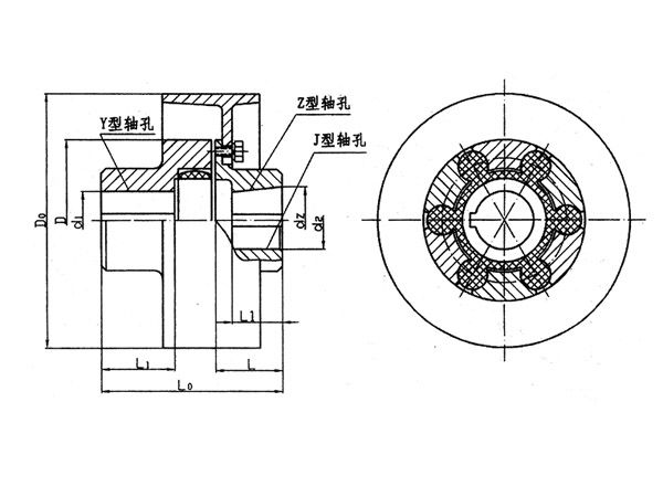 MLL-I型帶制動(dòng)輪型梅花形彈性聯(lián)軸器系列